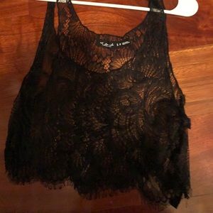 Urban Outfitters Black Lace Crop